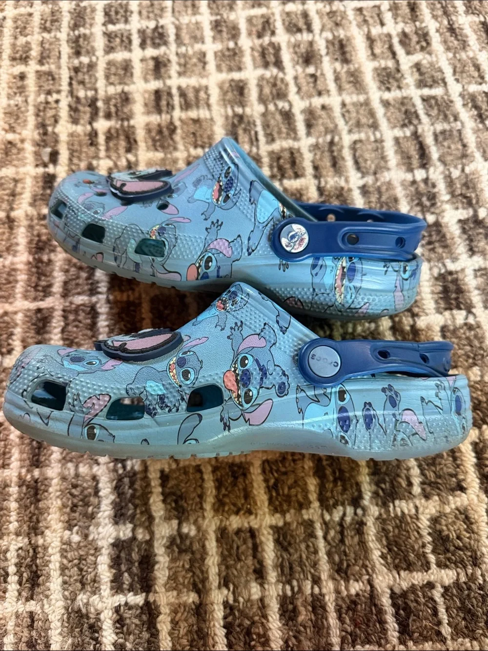 Kids Blue Stitch-Themed Slip-On Crocs
